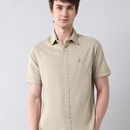 U.S. Polo Assn. Men Classic Tailored Fit Spread Collar Solid Cotton Casual Shirt-picture-39