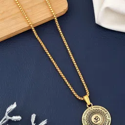 MK gallery Rhodium-Plated Circular Pendants with Chains-image-10