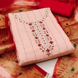 SHADOW & SAINING Embellished Pure Cotton Semi-Stitched Dress Material-picture-34