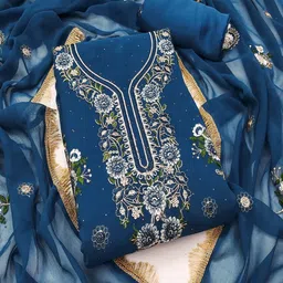 Suha Embroidered Unstitched Dress Material image 3