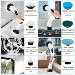 touaretails 9 in 1 Electric Spin Scrubber Brush Heads Cordless,Waterproof Cleaning Brush Cleaning Brush image 5