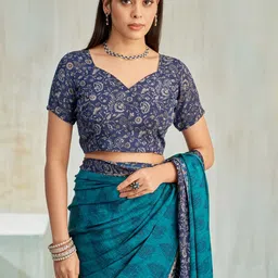 LeeliPeeri Designer Ethnic Motifs Poly Chiffon Saree image 2