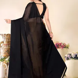 SUPERLAXMI Colourblocked Pure Chiffon Saree image 4