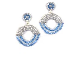 StileAdda Pearls Beaded Circular Shaped Drop Earrings image 3