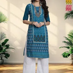 HERE&NOW Women Pack of-3 Ethnic Motifs Printed Crepe Kurta-picture-24