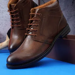 NICO NERINI Men Textured Lace Up Boots-image-27