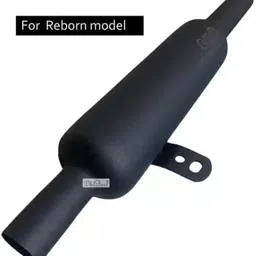 Dhe Best Bike Bullet Silencer Exhaust Indori Model Silencer Indori Black Compatible with RE Reborn 350. image 2