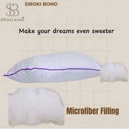 Siroki Bond White & Purple 2 Pieces Soft & Fuffy Satin Microfiber Sleep Pillows image 4