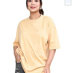 RAPL Women Pack of 2 Solid Round Neck Cotton Relaxed Fit T-shirts-image-18