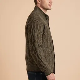 Mast & Harbour Men Cable Knit Cardigan image 3
