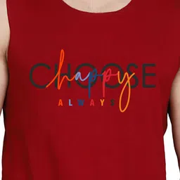 SLOWLORIS Pack Of 2 Printed Combed Cotton Gym Vests VSL26 CMB(CHS MAROON)(CHS ORANGE) image 2