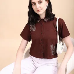 Kinjo Floral Embroidered Crop Top image 3