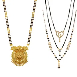 Bhanu diam Gold-Plated Brass Mangalsutra-picture-27