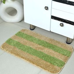 Saral Home Beige & Green Microfiber Anti Slip Bath Rug-picture-19