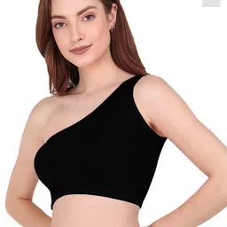 SRISARAS Women One Shoulder Ribbed Cotton Tank Super Crop Top-image-98