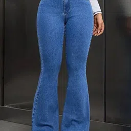 GRX Women Bootcut High-Rise Stretchable Cotton Jeans-picture-22
