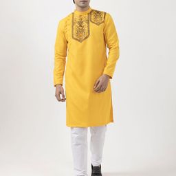 DEVOILER Men Ethnic Motifs Printed Angrakha Kurta-picture-44
