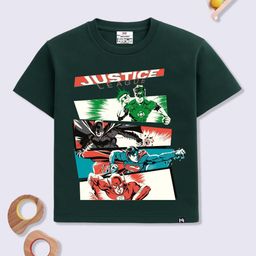 YK X Minute Mirth Boys Justice League Printed Pure Cotton Drop-Shoulder Sleeves T-shirt-picture-30