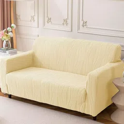 House Of QuirkDouble Seater Jacquard Waterproof Crizzle Pattern Fabric Sofa Cover-image-64