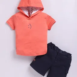 BAESD Boys Hooded Short Sleeves Pure Cotton T-shirt With Shorts-picture-32