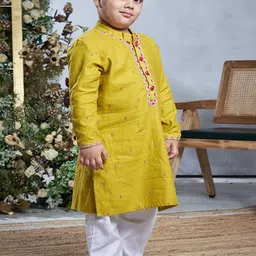 Vivedkids Boys Regular Pure Cotton Kurta with Salwar image 4