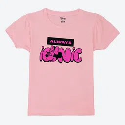 Wear Your Mind Girls Minnie Mouse Typography Printed Round Neck Cotton T-shirt-image-72