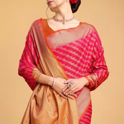 NIWAA Ethnic Motifs Woven Design Zari Patola Saree image 4