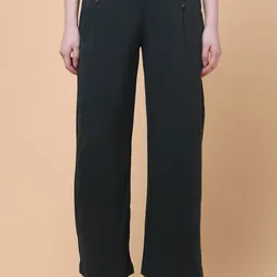 Charitra Women Relaxed Wrinkle Free Pleated Korean Pants-image-28
