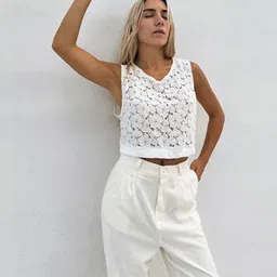 KPOP Floral Embroidered Cotton Crop Top-picture-54