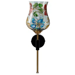 new era Antique Gold Wall Lamp with Mosaic Glass image 4