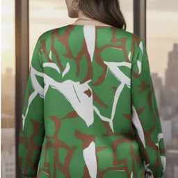 heavenly attire Casual Regular Sleeves Printed Women Blue Top image 2