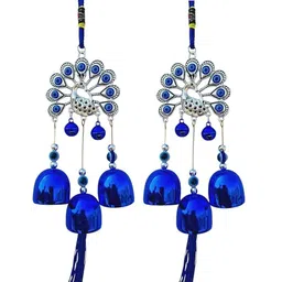 bzilo Metal Peacock Evil Eye Hanging for Home & Car for Good Luck Design May vary P20 Polyresin Windchime image 4