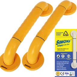 simon's Grippy Heavy-Duty Nylon and SS304 inner tube Grab bar, Orange-30 cm - Pack of 2 Shower Grab Bar-picture-10