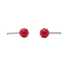 STUDEX Stainless Steel Silver-Plated Crystal Studded Circular Shaped Studs image 2
