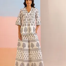SANSKRUTIHOMES Floral Printed Pure Cotton Co-ords Set-picture-31