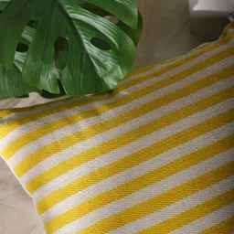 SLEEPY THREADS Yellow & White 3 Piece Striped Square Cushion Covers image 2