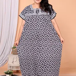 JAIPZZ APPARELS Printed Maxi Nightdress image 1