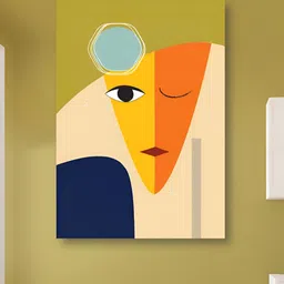 nestroots Beige & Yellow 1 Piece Canvas Abstract Wall Paintings-image-60
