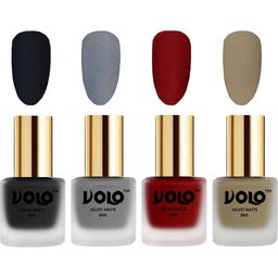 VOLO Set Of 4 Velvet Matte Nail Polish- 8 ml Each- 5 -20-22 - 37-picture-2