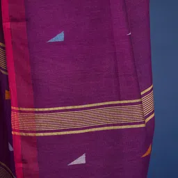 Taavi Woven Pure Cotton Jamdani Dupatta With Pom Pom Edgings image 5