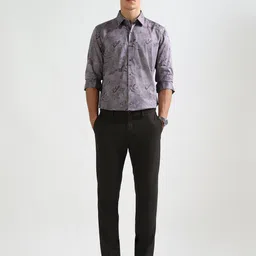 Arrow New York Men Slim Fit Abstract Printed Spread Collar Pure Cotton Formal Shirt image 2