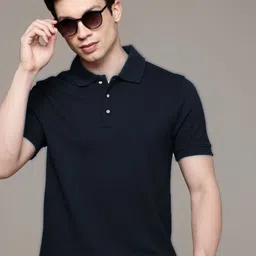 Kasendra Solid Polo Collar Regular Length Polyester T-shirt-picture-27