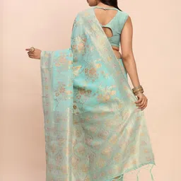Astita Woven Design Zari Linen Blend Saree image 5