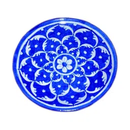 Om Craft Villa Blue & White Printed Jaipur Pottery Decorative Ceramic Wall Plates image 3