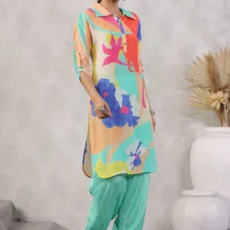 KALINI Women Printed Regular Pure Cotton Kurta with Patiala image 4