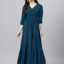 Raiyani Enterprise Women Tiered Fit & Flare Ethnic Dress-picture-38