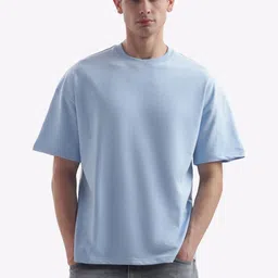 IMUCI Men Solid Round Neck Cotton Oversized T-shirt-picture-14