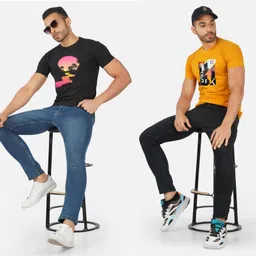 GLOBAL NOMAD Men 2 Printed Bio Finish Applique T-shirt image 4