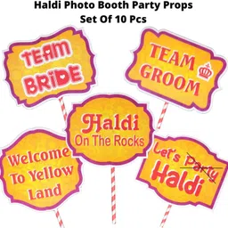 ihs Haldi Ceremony Photo Booth Props Set of 10 Pcs Cardboard Cut-outs image 4