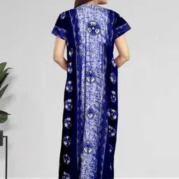 AAKARSHANA CREATION Blue Pure Cotton Maxi Printed Nightdress-picture-30